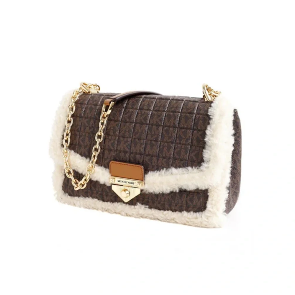 MICHAEL Michael Kors‎ Brown and Cream Quilted Shoulder Bag